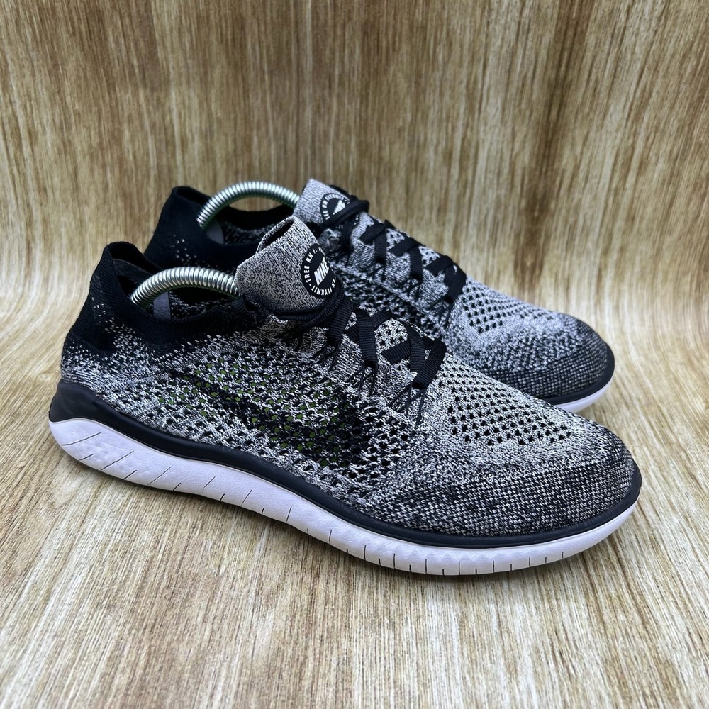 Nike Free Run Flyknit 2018 Women's Size‎ 8.5 Oreo Shoes Sneakers 942839-101